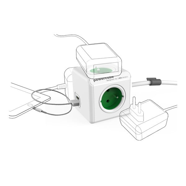 Rozbočovací zásuvka PowerCube Extended USB – Cubenest-image-2