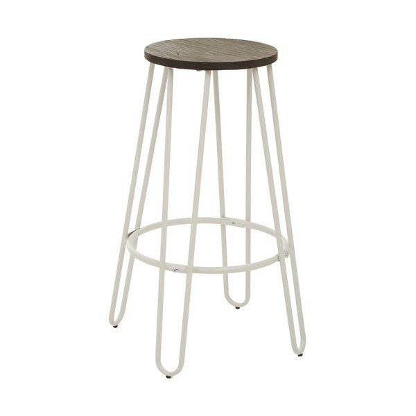 Bílá/v přírodní barvě barová stolička z jilmového dřeva (výška sedáku 75 cm) District – Premier Housewares