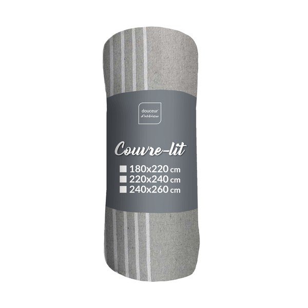 Šedý přehoz 240x260 cm Adele – douceur d'intérieur
