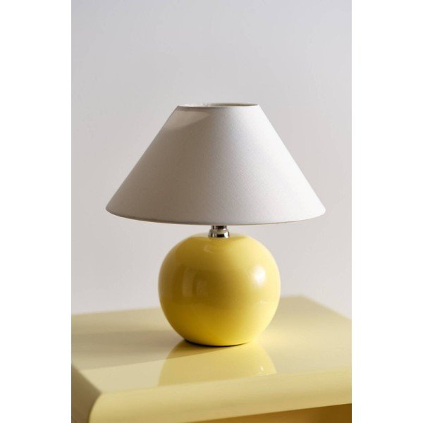 Žlutá/krémová keramická stolní lampa (výška 29 cm) Karamell – Jotex-image-2