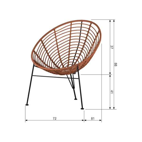 Červené křeslo WOOOD Jane-image-4