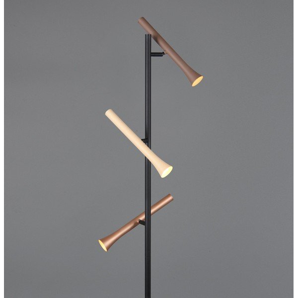 Černá LED stojací lampa s kovovým stínidlem (výška 150 cm) Fiato – Trio-image-1