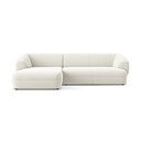 Bílá sametová rohová pohovka (levý roh) Moana – Makamii
