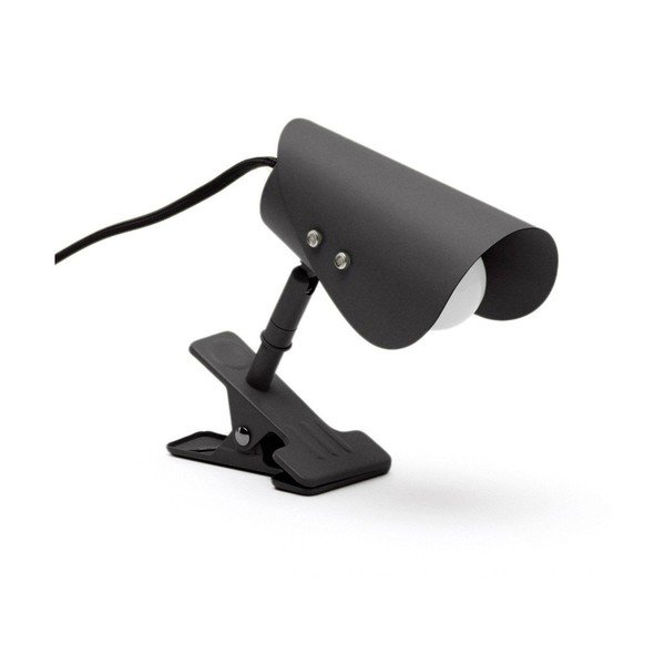 Černá kovová stolní lampa s klipem (výška 16 cm) Jula – Kave Home