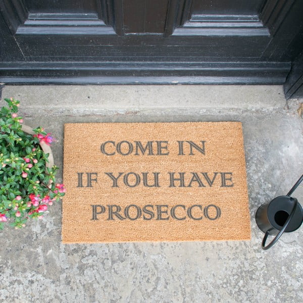 Rohožka z přírodního kokosového vlákna Artsy Doormats Come In If you Have Prosecco, 40 x 60 cm-image-1