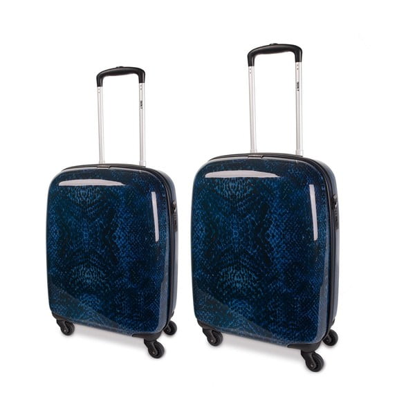 Sada 2 modrých cestovních kufrů SKPA-T