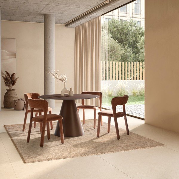 Kulatý jídelní stůl se skleněnou deskou ø 120 cm Vida – MOME-image-1