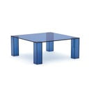 Modrý skleněný konferenční stolek 85x85 cm Adularia – Kave Home