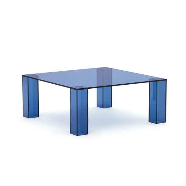 Modrý skleněný konferenční stolek 85x85 cm Adularia – Kave Home