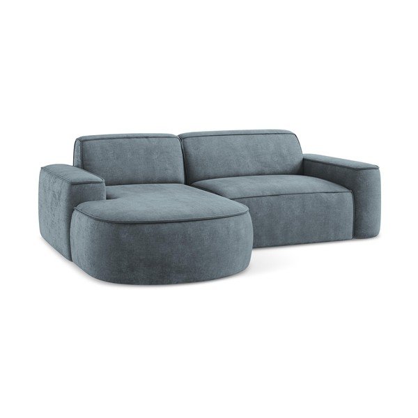 Šedomodrá žinylková rohová pohovka (levý roh/s lenoškou) Omao – Makamii-image-4