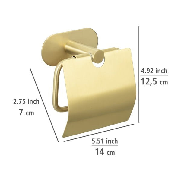 Samodržící držák na toaletní papír z nerezové oceli Orea Gold – Wenko-image-4