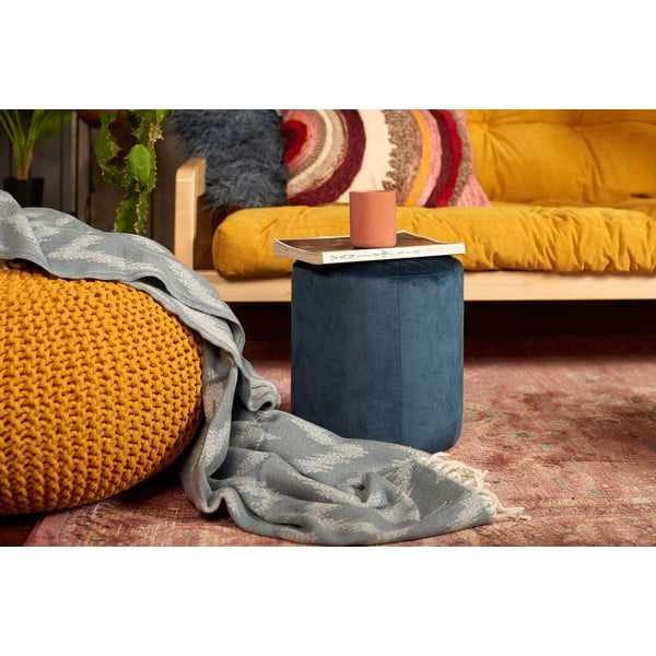 Růžový sametový puf Bonami Essentials Ejby-image-2