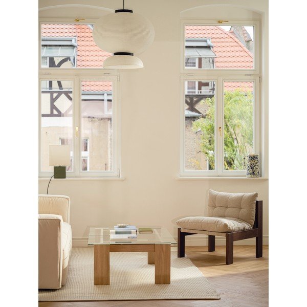 Konferenční stolek se skleněnou deskou v přírodní barvě 86x132 cm Naiko – noo.ma-image-2