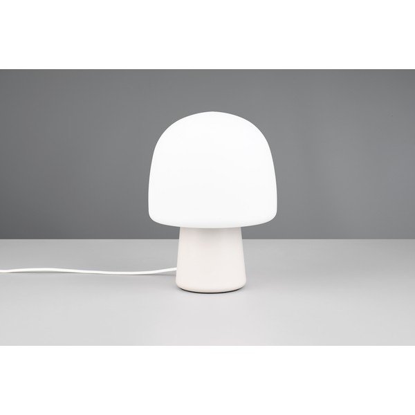 Bílá stolní lampa se skleněným stínidlem (výška 27 cm) Steen – Trio-image-2