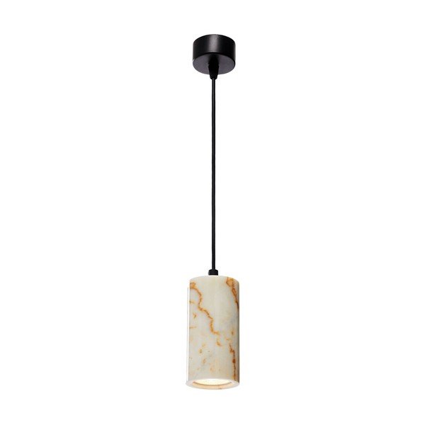Krémové závěsné svítidlo s mramorovým stínidlem ø 6,5 cm Selma – Opviq lights
