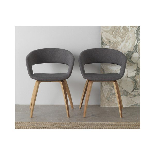 Dřevěná jídelní židle s šedým polstrováním Geese-image-2