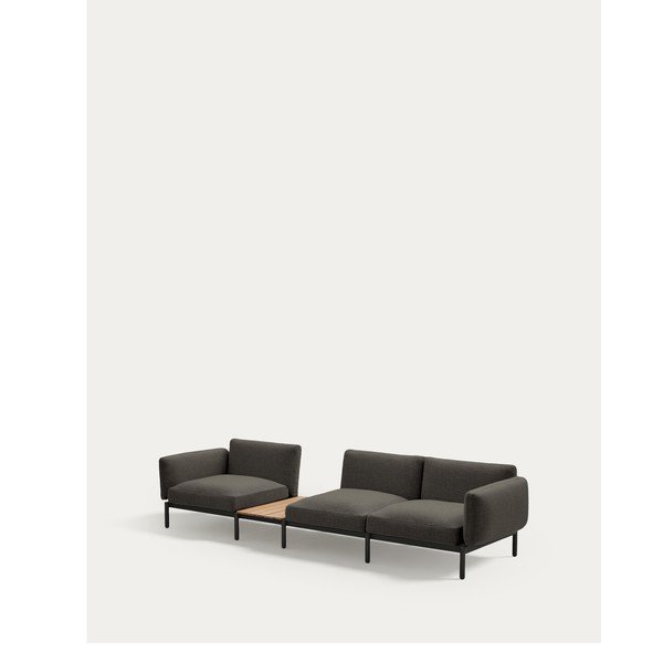 Tmavě šedá čalouněná zahradní pohovka Sorells – Kave Home-image-4