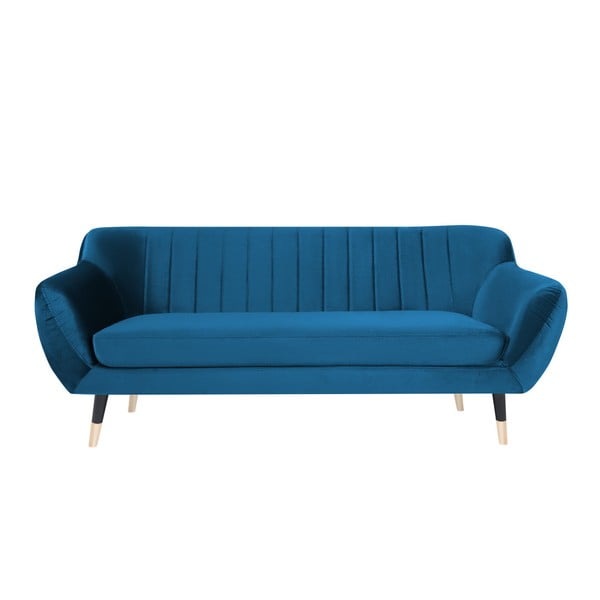Modrá pohovka s černými nohami Mazzini Sofas Benito, 188 cm
