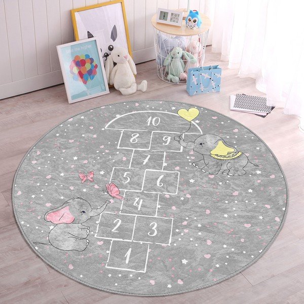 Šedý dětský koberec ø 80 cm Comfort – Mila Home-image-2