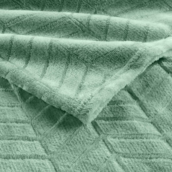 Světle zelený přehoz z mikroflanelu 180x220 cm Arya – douceur d'intérieur-image-2