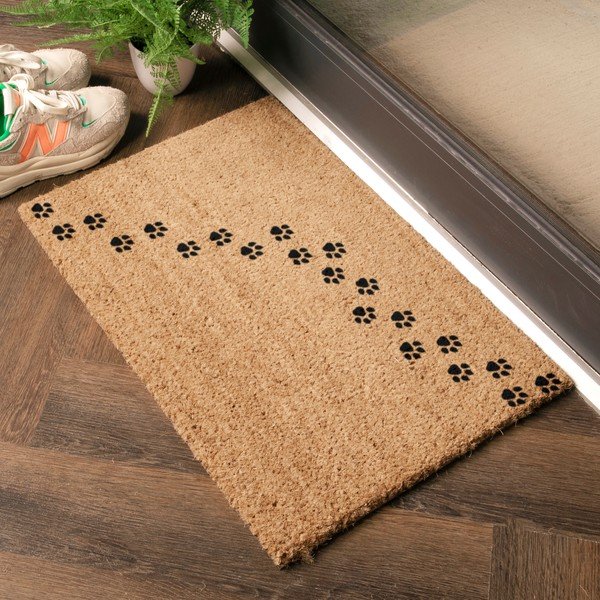 Rohožka z kokosového vlákna 40x60 cm Paw Prints – Artsy Doormats-image-1