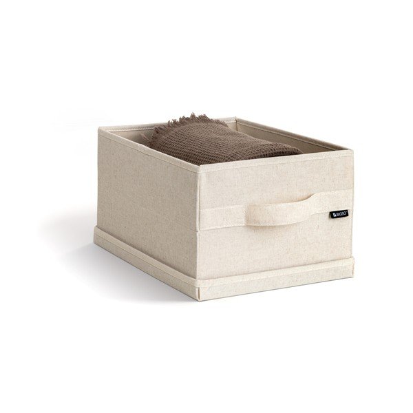Béžový látkový úložný box s víkem 27x36x19 cm Soft Storage Small – Bigso-image-2