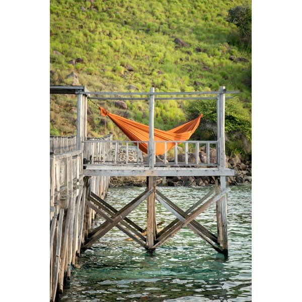 Oranžová houpací síť Descotis Bella, délka 420 cm-image-4