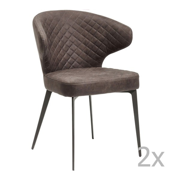 Sada 2 tmavě šedých židlí Kare Design Amsterdam Grey