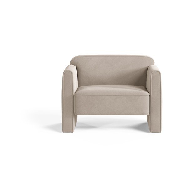 Béžové sametové křeslo Abby – Micadoni -image-1