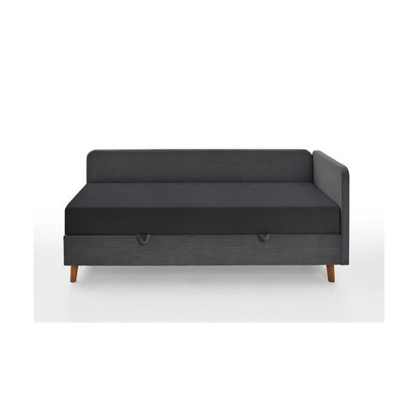 Tmavě šedá čalouněná jednolůžková postel s úložným prostorem 90x200 cm Cabana – Meise Möbel-image-3
