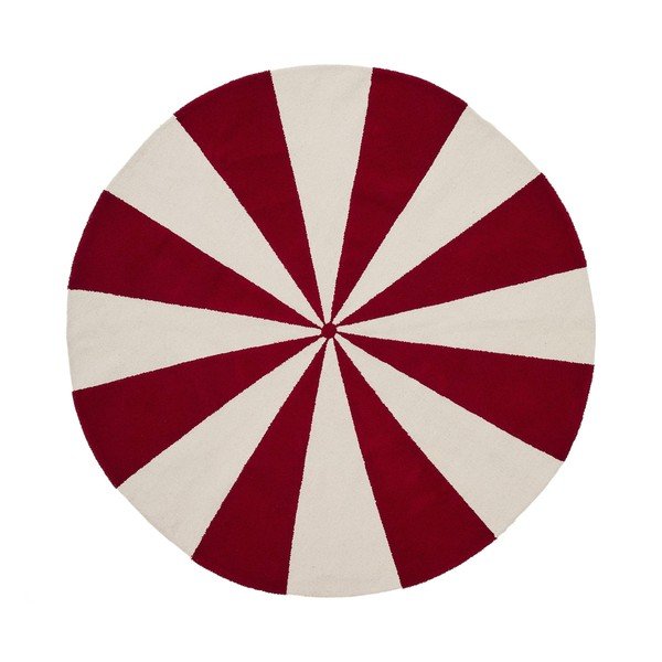 Červený/bílý dětský koberec s příměsí bavlny ø100 cm Wirla – Kave Home