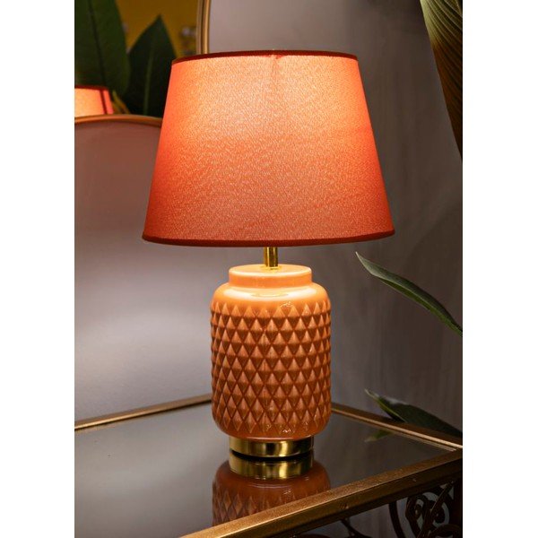 Oranžová keramická stolní lampa s textilním stínidlem (výška 44 cm) – Mauro Ferretti-image-1
