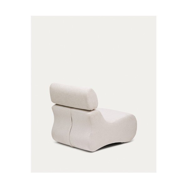 Bílé/světle růžové žinylkové křeslo Club – Kave Home-image-3