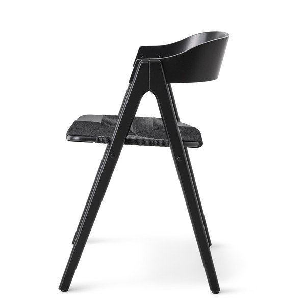 Černá jídelní židle z bukového dřeva s černým ratanovým sedákem Findahl by Hammel Mette-image-1