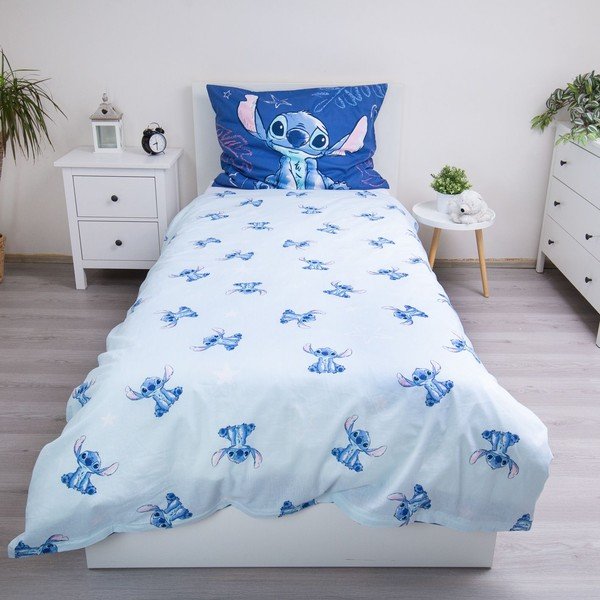 Modré bavlněné dětské povlečení na jednolůžko 140x200 cm Lilo & Stitch "Aloha" – Jerry Fabrics-image-2