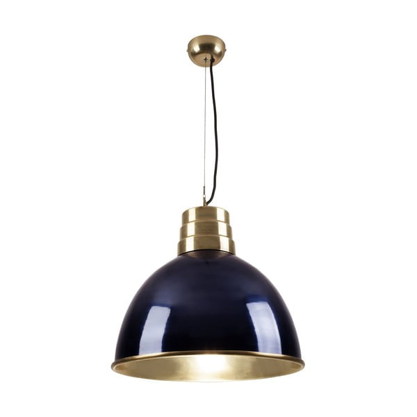 Závěsné svítidlo s kovovým stínidlem v tmavě modré a zlaté barvě ø 40 cm Sublime – HF Living