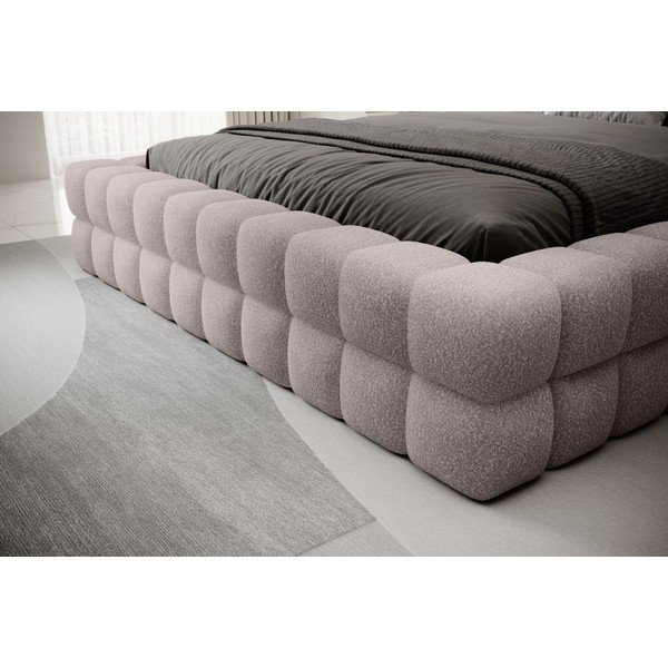 Světle růžová čalouněná dvoulůžková postel s úložným prostorem s roštem 160x200 cm Dizzle – ELTAP-image-3