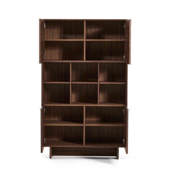 Tmavě hnědá skříňka v dekoru ořechu 100x163x40 cm Norlen – Kave Home-image-2