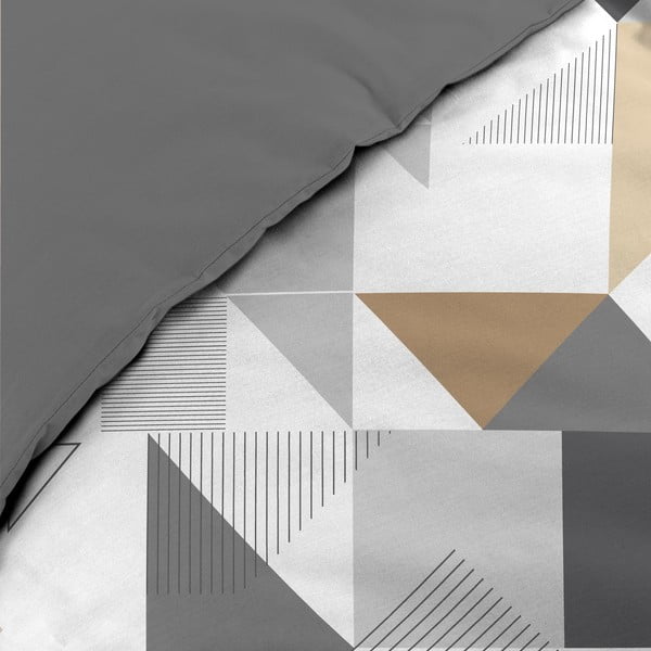 Bílo-šedé prodloužené povlečení na dvoulůžko z mikrovlákna 240x220 cm Trigone – douceur d'intérieur-image-3