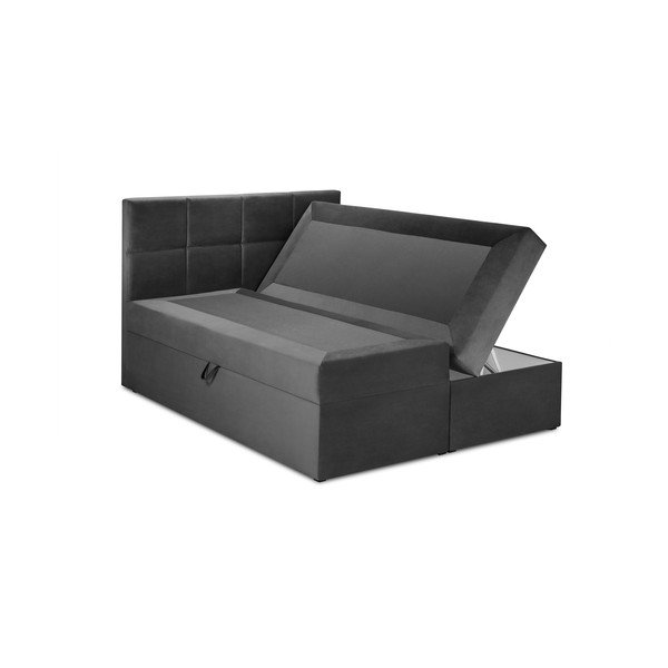 Tmavě šedá boxspring postel s úložným prostorem 180x200 cm Mimicry – Mazzini Beds-image-4