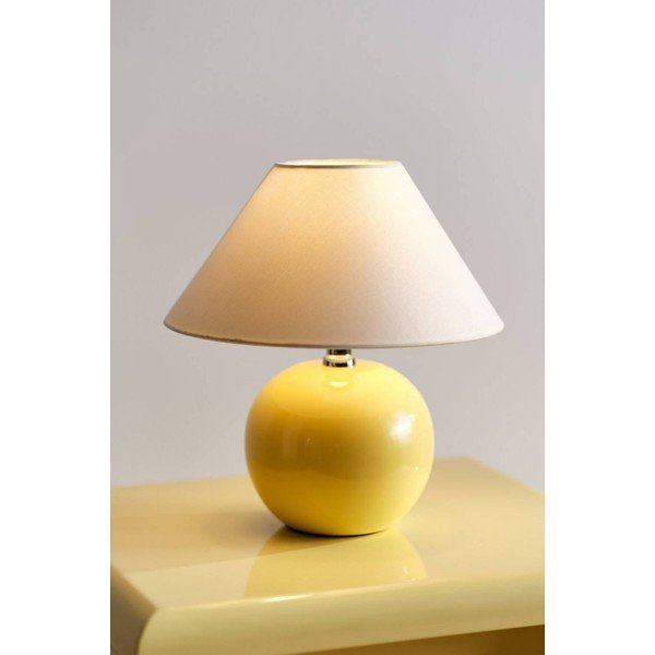 Žlutá/krémová keramická stolní lampa (výška 29 cm) Karamell – Jotex-image-1
