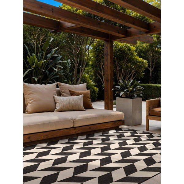 Černý/krémový vnitřní a venkovní koberec 160x230 cm Haringey Terrick – Ted Baker-image-2