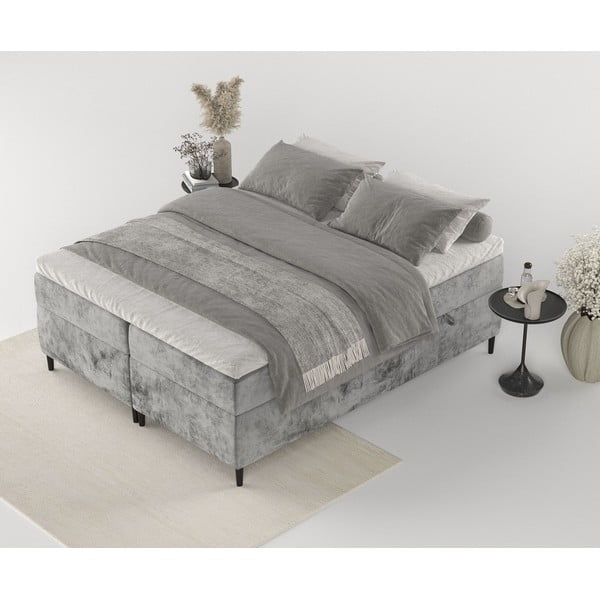 Tmavě šedá boxspring postel s úložným prostorem 180x200 cm Araya – Maison de Rêve-image-1