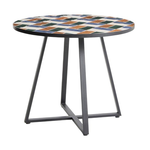Kulatý zahradní jídelní stůl s keramickou deskou ø 90 cm Tella – Kave Home