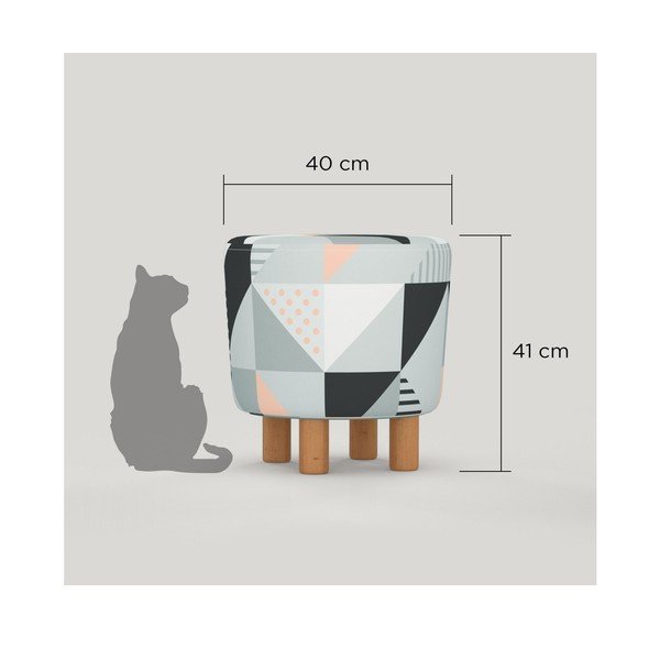 Taburet s dřevěnými nohami Cono Tepe, ⌀ 41 cm-image-1