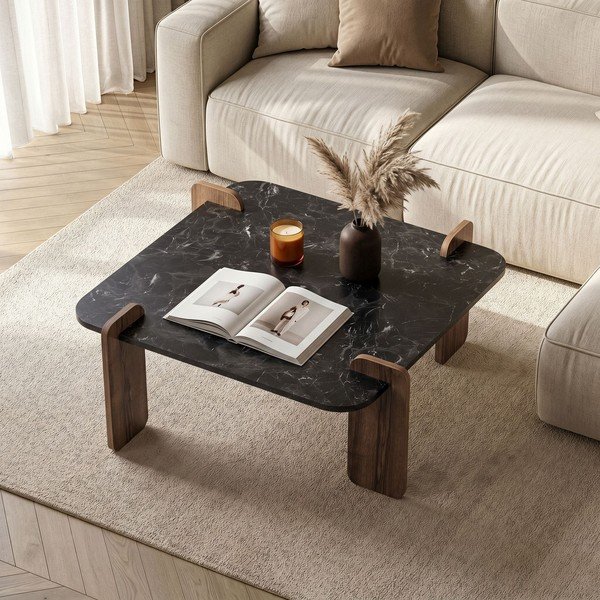 Černý konferenční stolek 90x90 cm Marais – Nordure-image-2