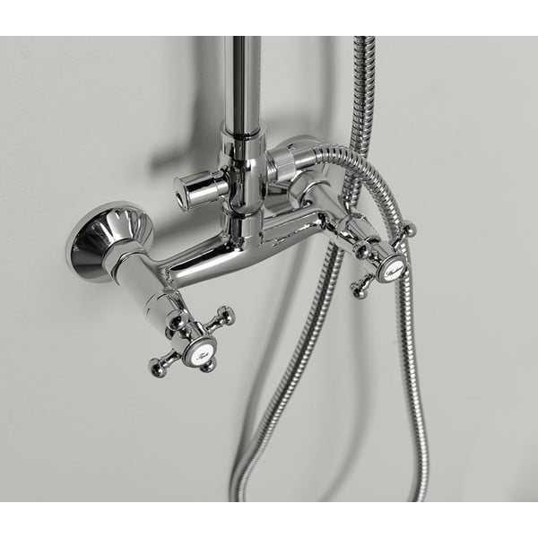 Mosazný sprchový set v leskle stříbrné barvě s hlavovou sprchou a ruční sprchou 142 cm Antea – Sapho-image-3