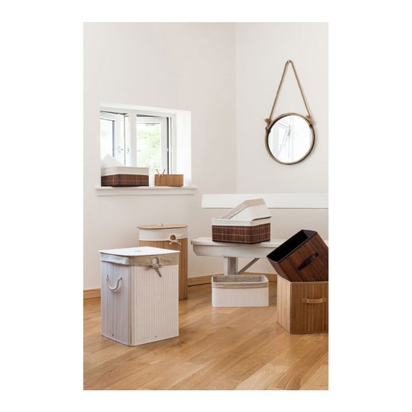 Dřevěno-látkový koš na prádlo 62 l Kankyo – Premier Housewares-image-1