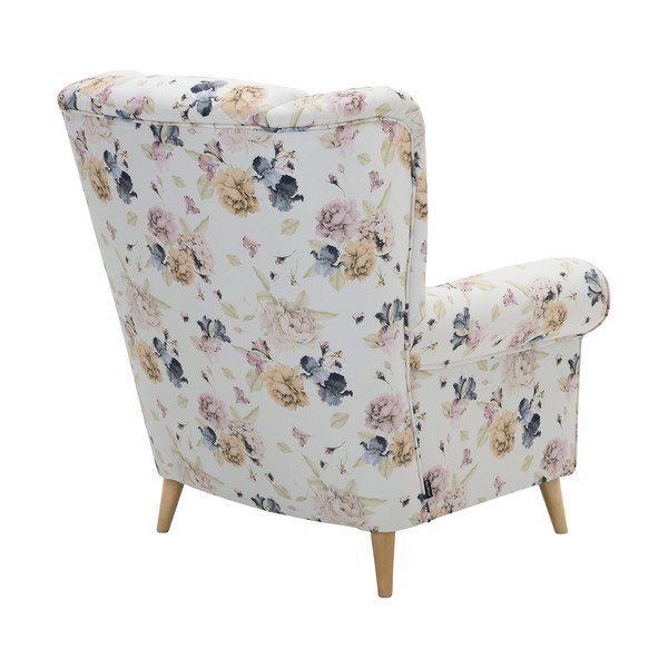 Bílé květované křeslo ušák Max Winzer Anton-image-3