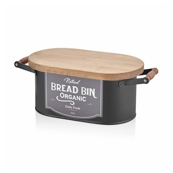Černá dóza na chléb The Mia Bread, délka 48 cm